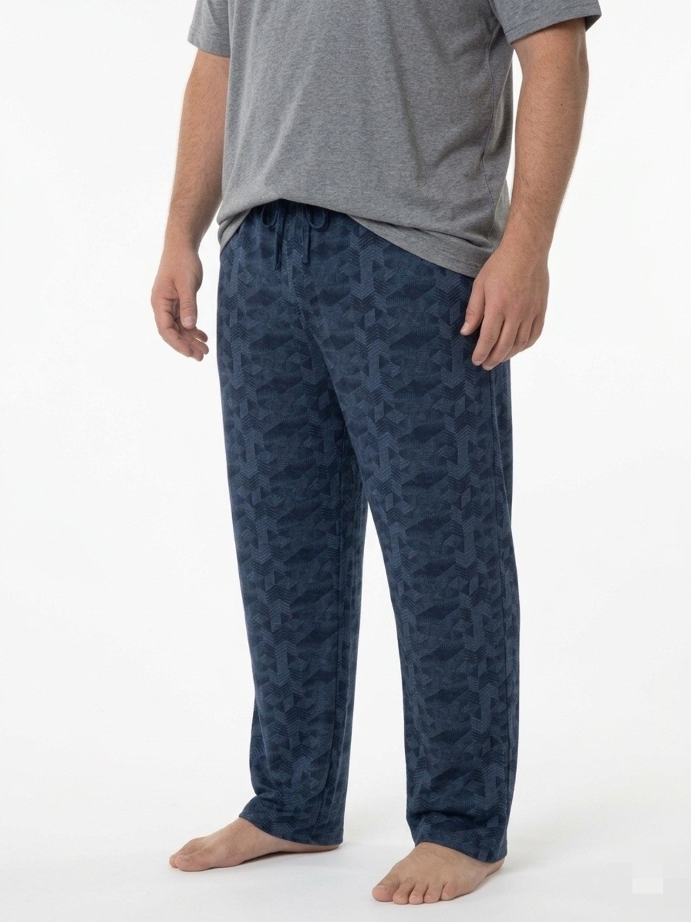 Fruit of the Loom Men's Dark Blue Geometric Lounge Pants